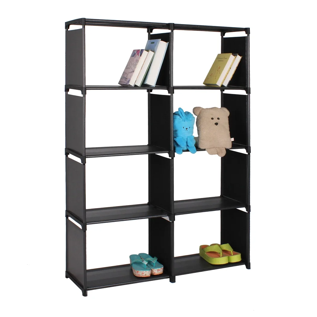 Simple Organization Folding 4-Layer Book Shelf Portable Storage Rack for Living Room