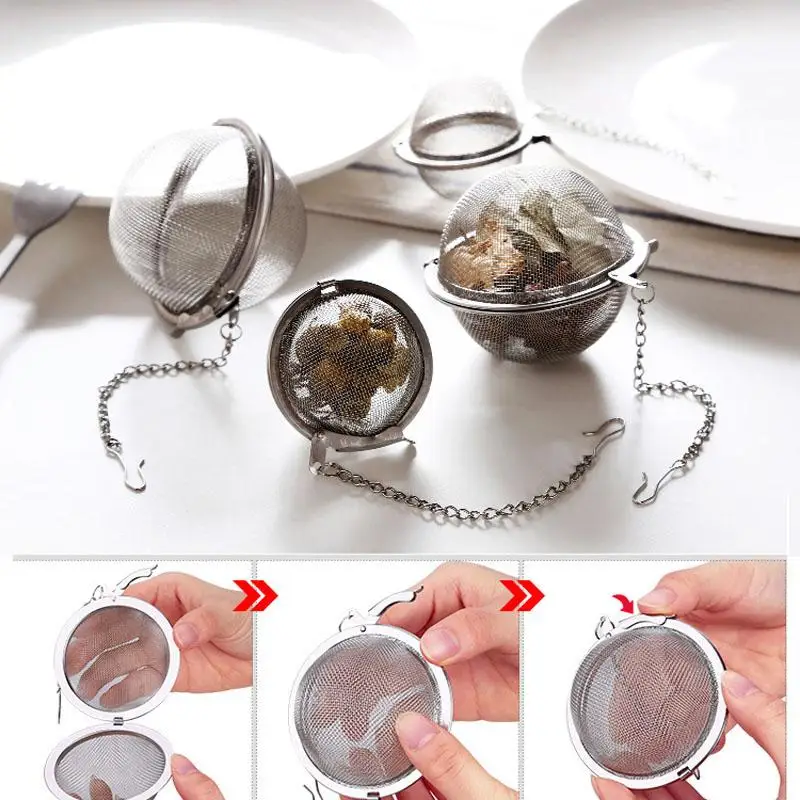 Wholesale 4.5cm,5cm,7cm,9 cm 304/201 stainless steel tea infuser ball for Loose Leaf Tea Spice