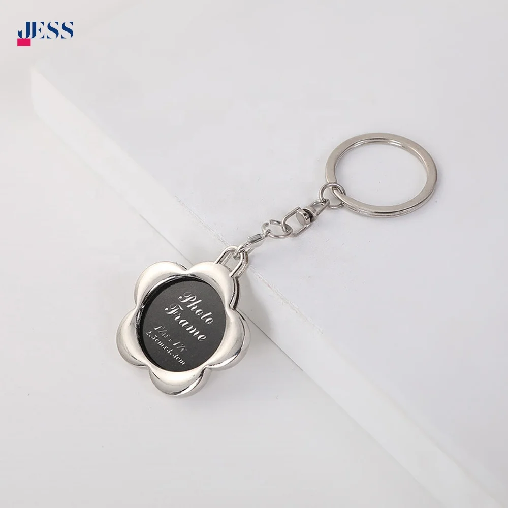 Fashion Various Shapes Photo Frame Keychain Creative Custom Metal Keyring