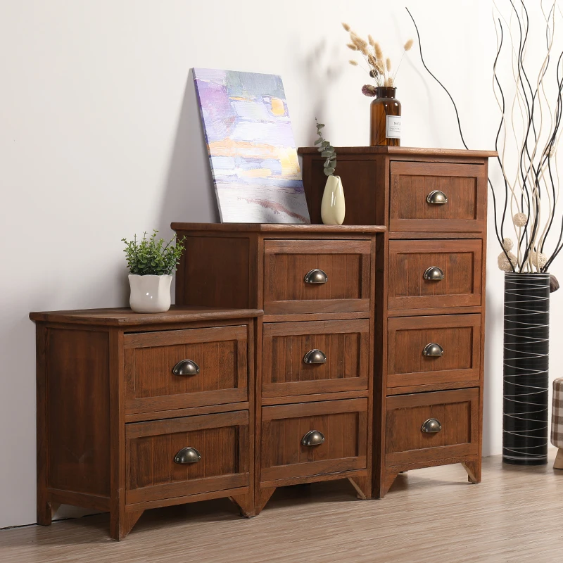 Bedside Cabinet Corner Table with Drawer and Door Storage Cupboard for Bedroom/Living Room/Hallway