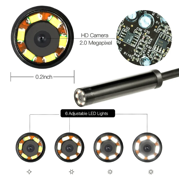 Amazon горячие 8 мм эндоскоп с Wi-Fi для всех устройств на базе Android и iSO устройство с 1/2/3.5/5/кабелем длиной 10 м или по индивидуальному заказу