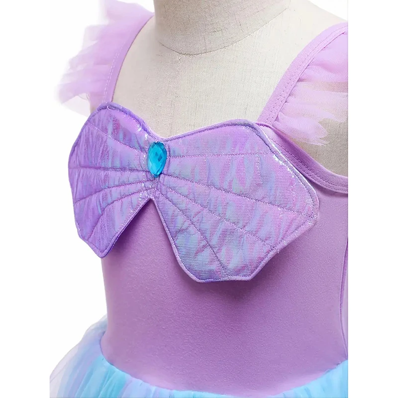 Halloween Birthday Cosplay with Accessories Princess Mermaid Costume Party Dress for Girls Kids Mermaid Princess Tutu Dress