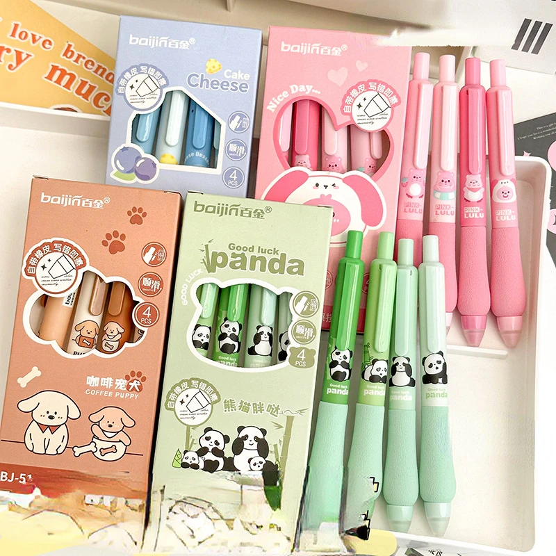 New Cartoon Soft Grip Erasable Pen Creative ST Head Sponge Pen Student Signature Set  gel Pen 0.5MM