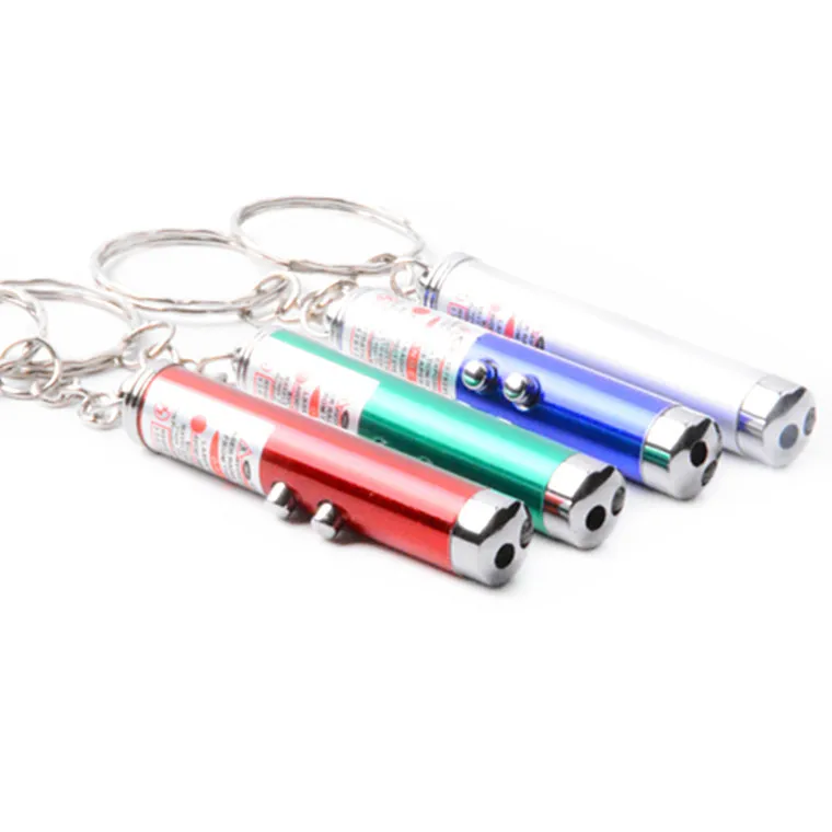 Factory direct sale  2 in 1 LED Laser Pointer Cat Interactive Toy  Cat Mouse Chasing Toy Funny  Cat Toys with metal keychain