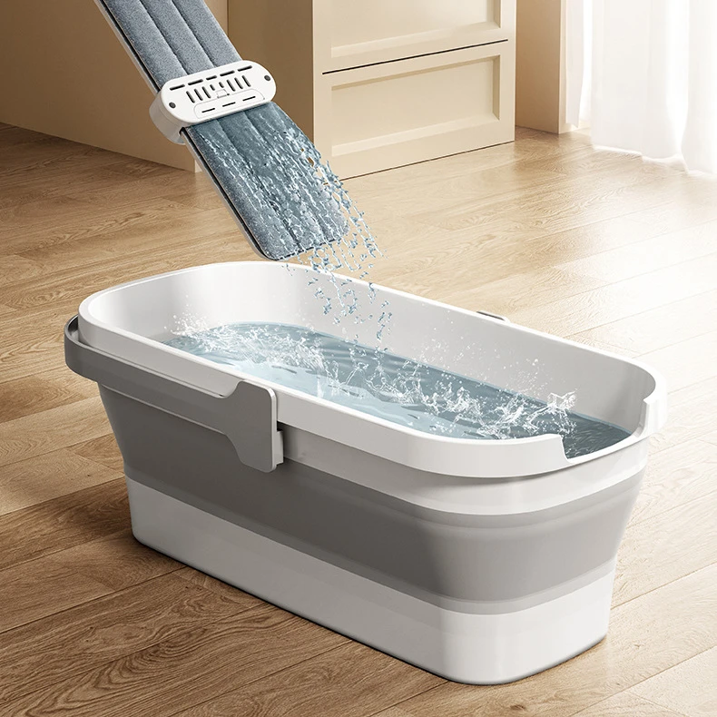 Foldable portable bucket mop bucket Household wash mop mop car wash water storage rectangular large plastic single bucket