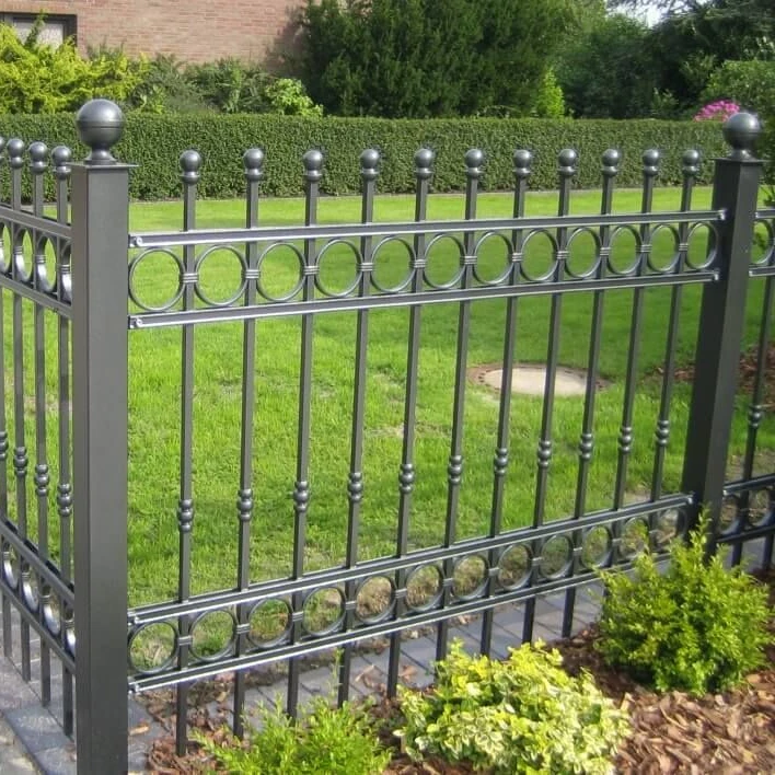 New Design Cheap Wrought Iron Fence Panel Steel Metal Picket Ornamental Fence