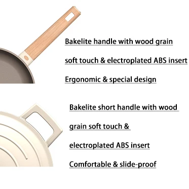 Серая кастрюля BESCO OEM Nayure Plus из литого алюминия Набор Антипригарной Посуды с отверстием для крышки Индукционное дно