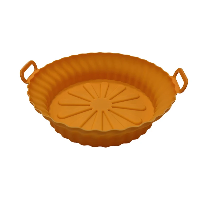 BPA Free Folded Diameter 23.22cm Round Baking Pan Silicone Air Fryer Pot