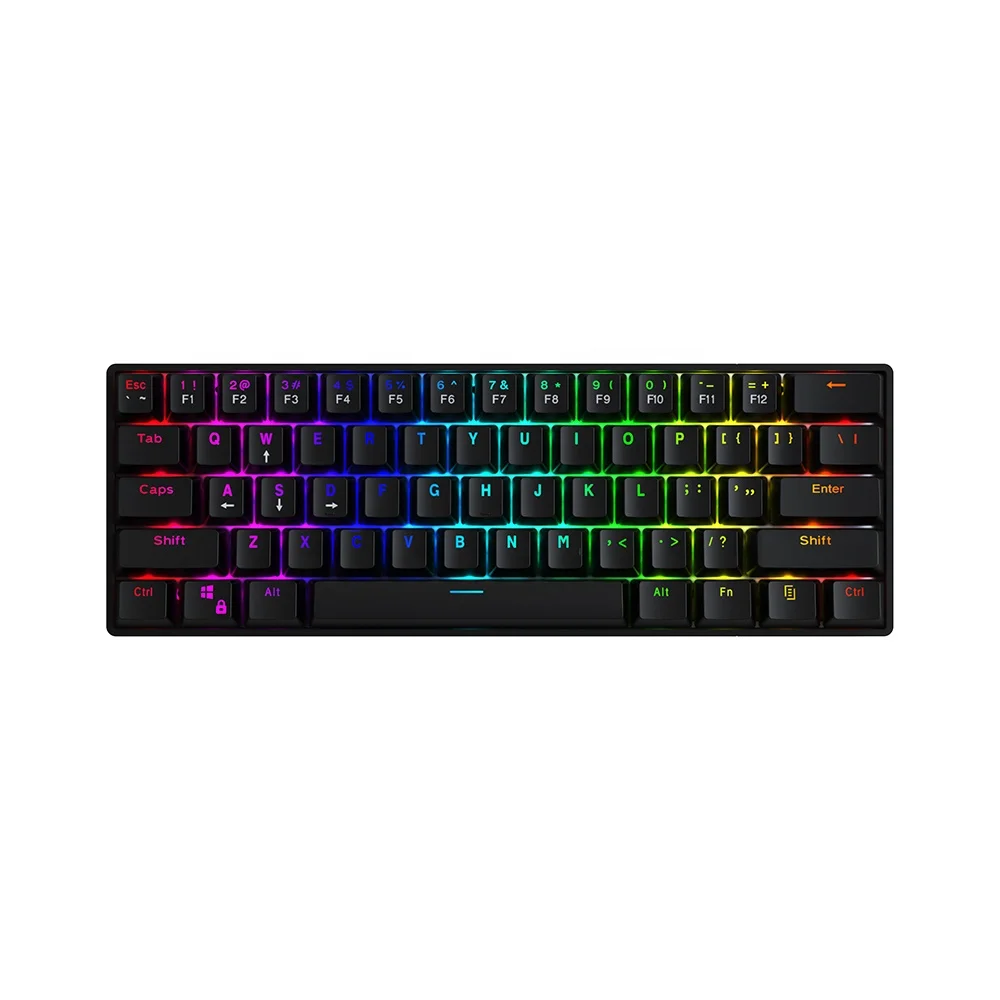 2021 оптовая продажа 61 клавиши мини RGB эргономичная клавиатура ПК teclado Проводная Бесшумная механическая клавиатура с логотипом клиента для компьютера офиса