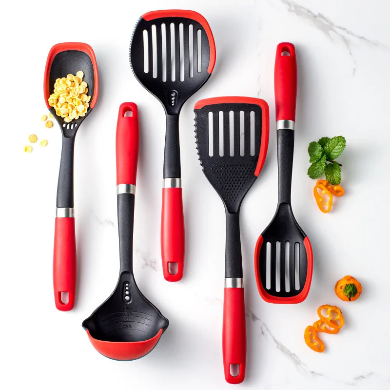 Лидер продаж, высококачественные кухонные принадлежности из силикона и нейлона, набор из 7 предметов