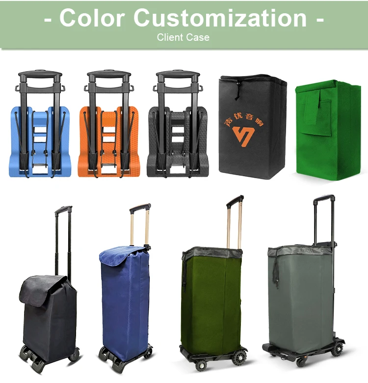 Baoyu Foldable Shopping Trolley Bag Aluminum Trolley Cart Folding Luggage Hand Truck