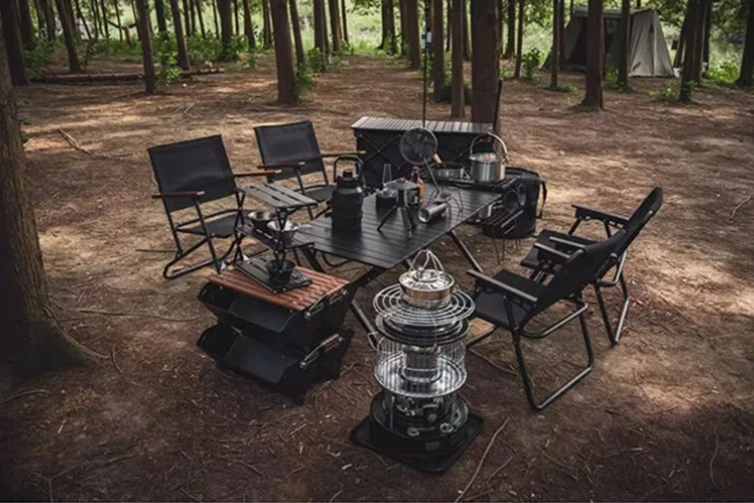 Enjoy 2023 New Style Black Portable iron steel Folding Camping Chair Lightweight for outdoor