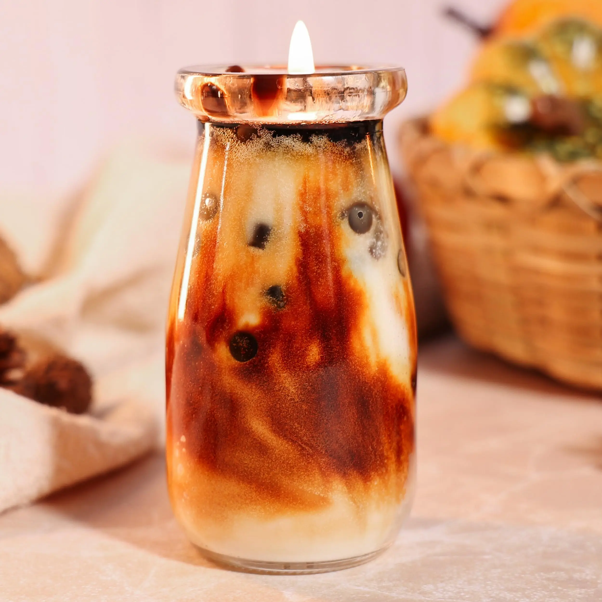 WANHUA mexico buy wholesale beeswax glass massage lotion classic utopia boba milk tea candles for resale