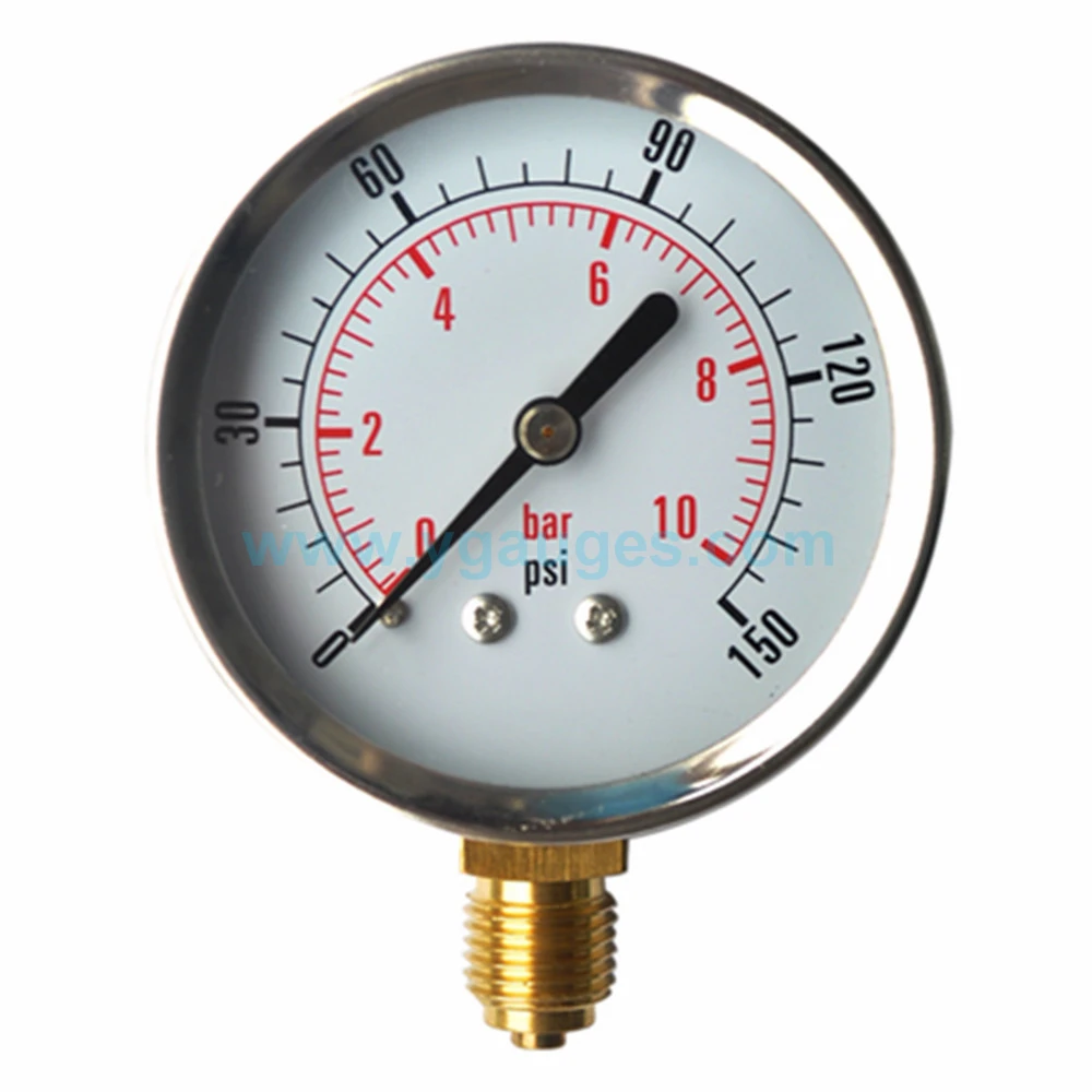 Wholesalers professional factory price stainless steel case water bourdon tube pressure gauge