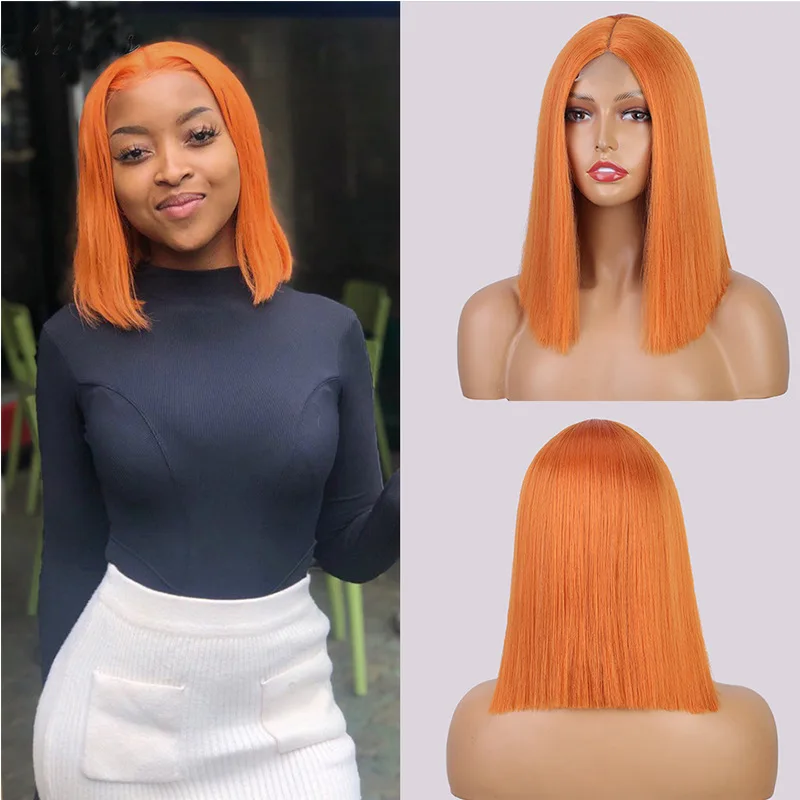 Wholesale 14 inch Afro Ombre Long Lace Front Bob Finger Short Synthetic Hair Cabelo Brasileiro Wigs