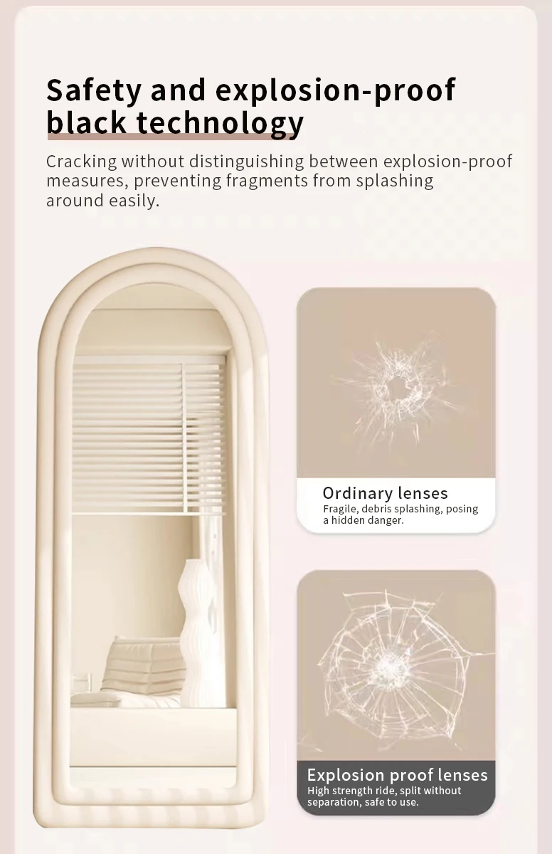 Floor Clothing Store Fitting Looks Thin Beauty Bridal Shop Large Mirror European-style Arched Door Full-length Mirror