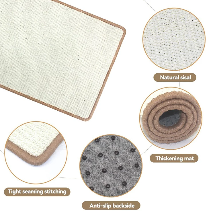 Bleached sisal rug 100% natural sisal can be used for home decor, furniture protection, pet sleeping pads