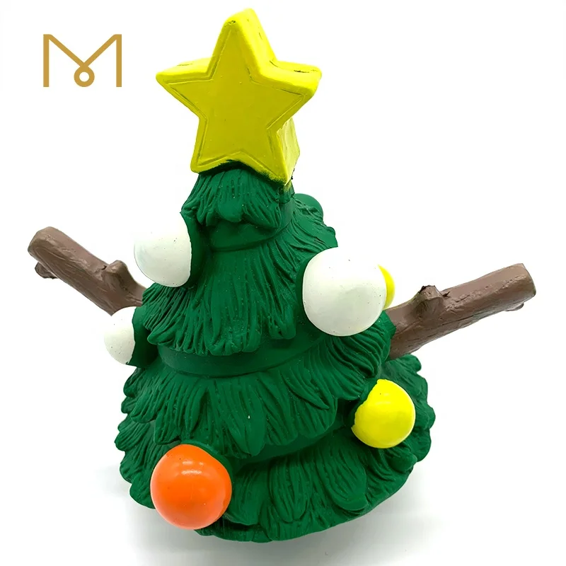 2024 New products christmas tree pet toy rubber latex toy eco-friendly squeaky xmas dog toy