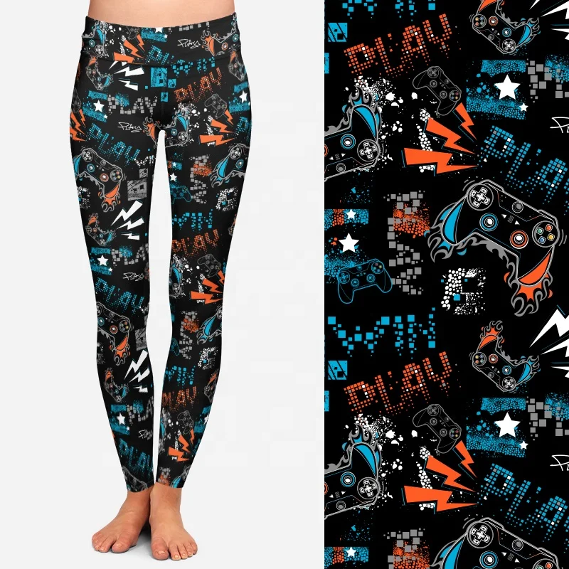 Dog puppy slogans printed leggings Women High yoga waist buttery soft 92% polyester 8% spandex leggings for women