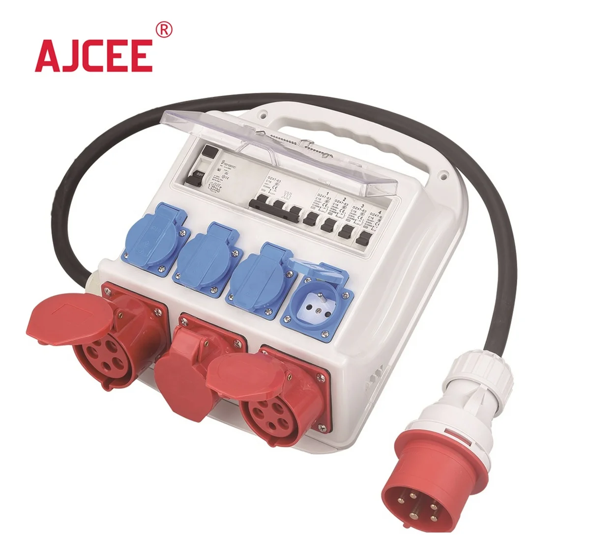 
AJCEE Customized 11 Modules Distribution Boxes, Sweden ip44 industrial plug socket power boxes with ce 