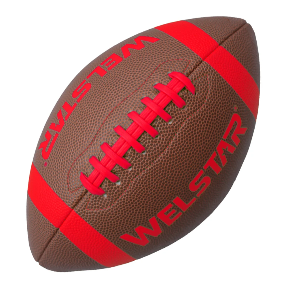 American Football Ball with Neon Color Print PU Composite Leather for Training and Promotions