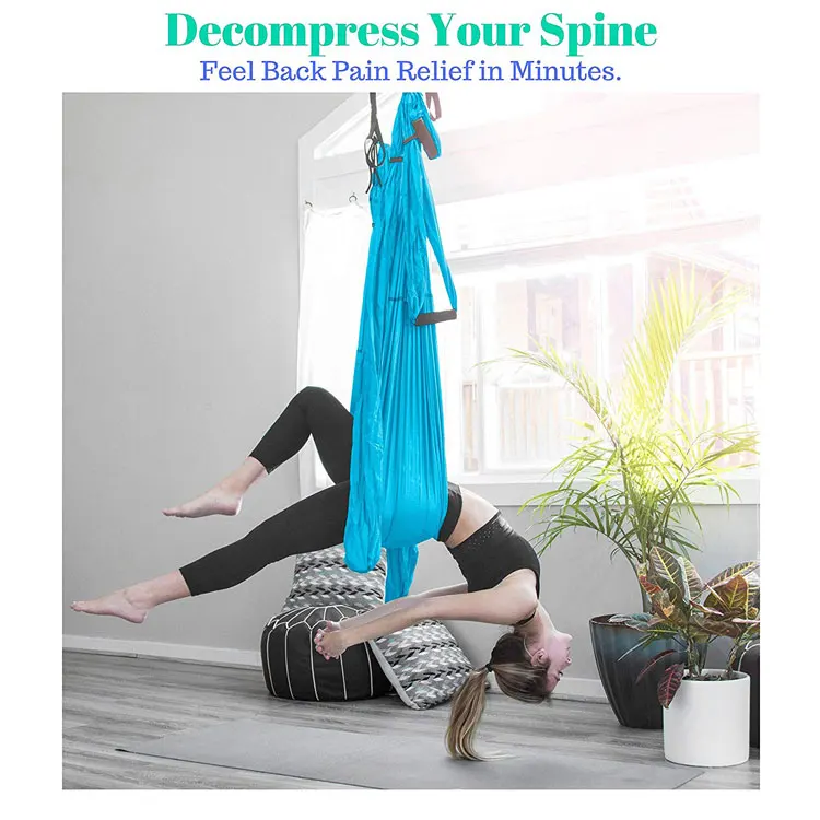 Yoga sling inversion tool hammock flying yoga, adjustable daisy straps hanging silk aerial yoga swing