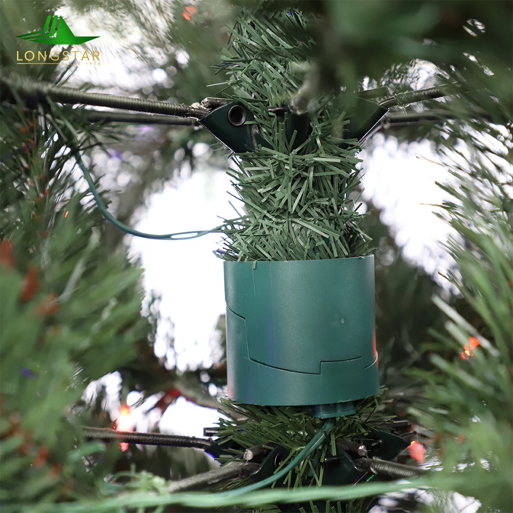 Artificial PE&PVC Green Christmas Trees Xmas Tree With Colorful Lights For Christmas Decorations