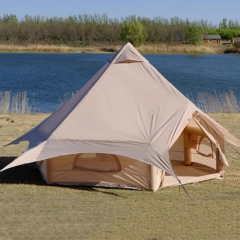 inflatable tent for 4-6 people party roof  window beige oho top for kids projection cinema screen