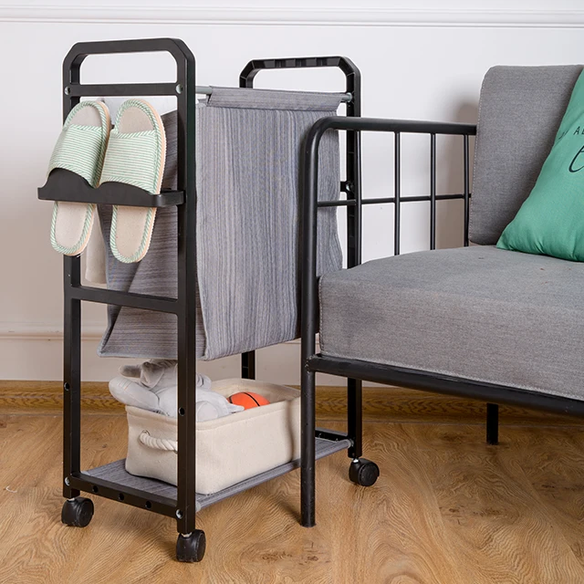 Collapsible Metal  Dirty Cloth Laundry Basket With Wheels