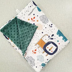 Animal Design Super Soft Cozy Dotted Backing Swaddle Breathable Minky Throw  blankets for kids