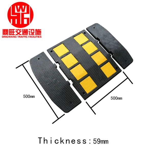 Best Selling Exported to Russia Black And Yellow Rubber Speed Hump For Driveways