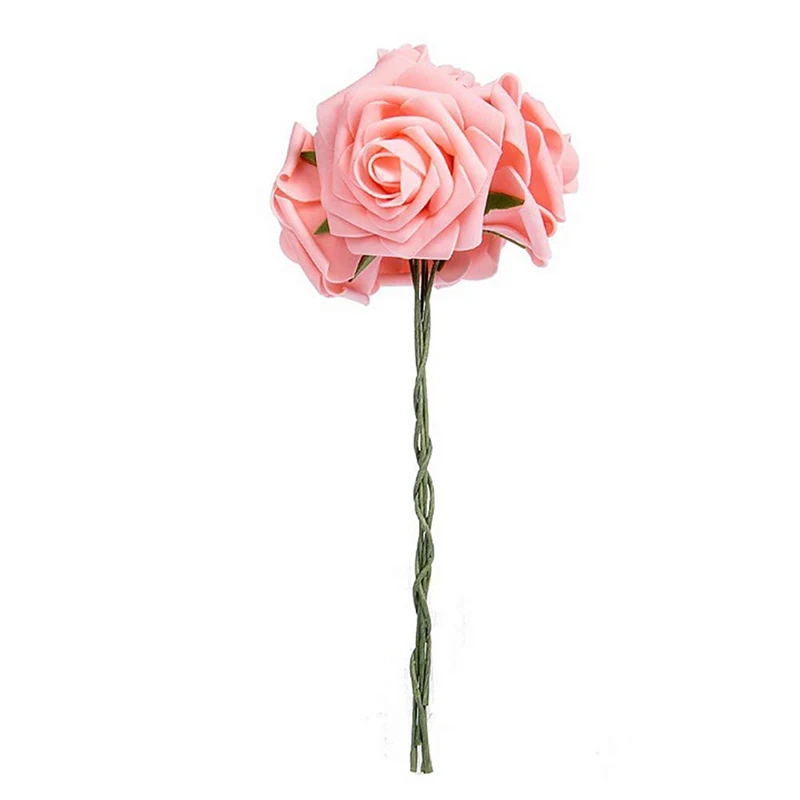 Artificial Flowers 25pcs Real Looking Dark Pink Roses For DIY Wedding Bouquets Centerpieces Arrangements Party Baby