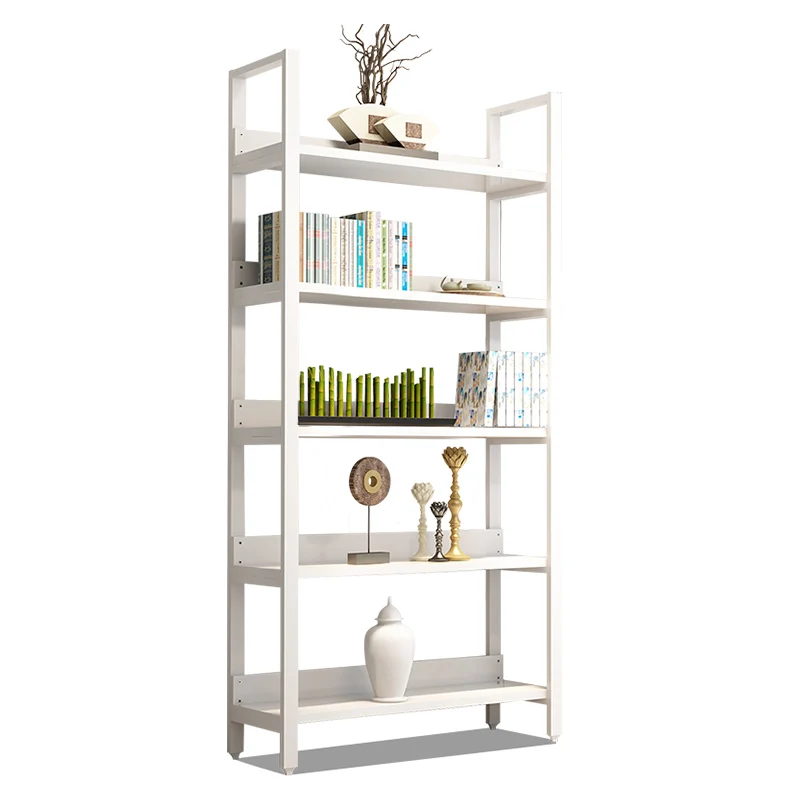 Industrial Bookshelf 5-Tier Vintage Bookcase and Bookshelves Wood and Metal Shelving Unit Display Rack and Storage Organizer