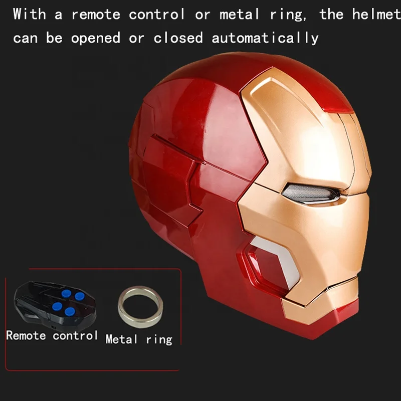 Remote Metal Version Metal Version CATTOYS 1/1 Colorized All Metal Made  Wearable IronMan MK42 Helmet Accept Do Drop Shipping