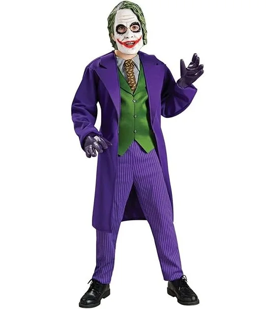 Halloween Clown Costume Dark Knight Heath Ledger Joker Man Costume With Suit Jacket Cosplay