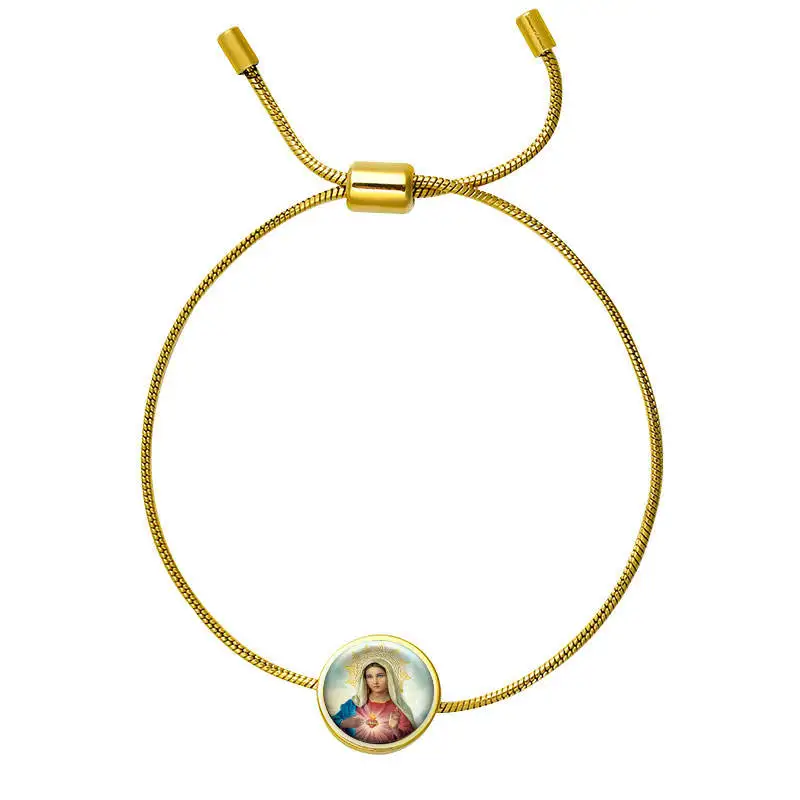 Wholesale Religious Jewelry Stainless Steel Bracelet With Images of Jesus Christian Virgin Mary Catholic Saints Bracelets