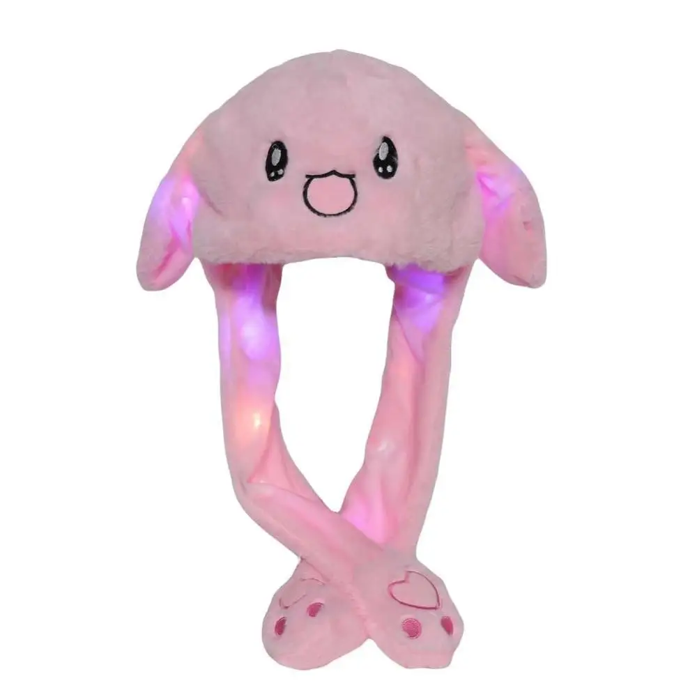 new arrival LED plush hat two cute rabbit long bunny ears hat