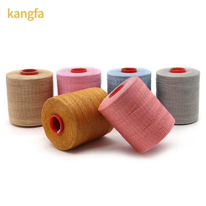 1mm 0.8mm braided waxed thread hand craft wax twisted thread 210D Waxed Thread For Leather Sewing Polyester