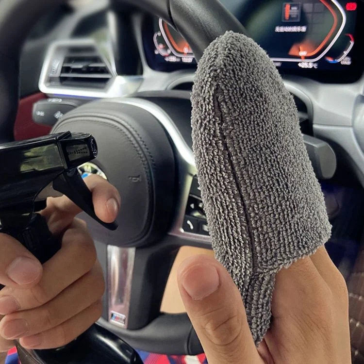 Car Interior seat paint wax sponge fiber finger cover car wash gloves