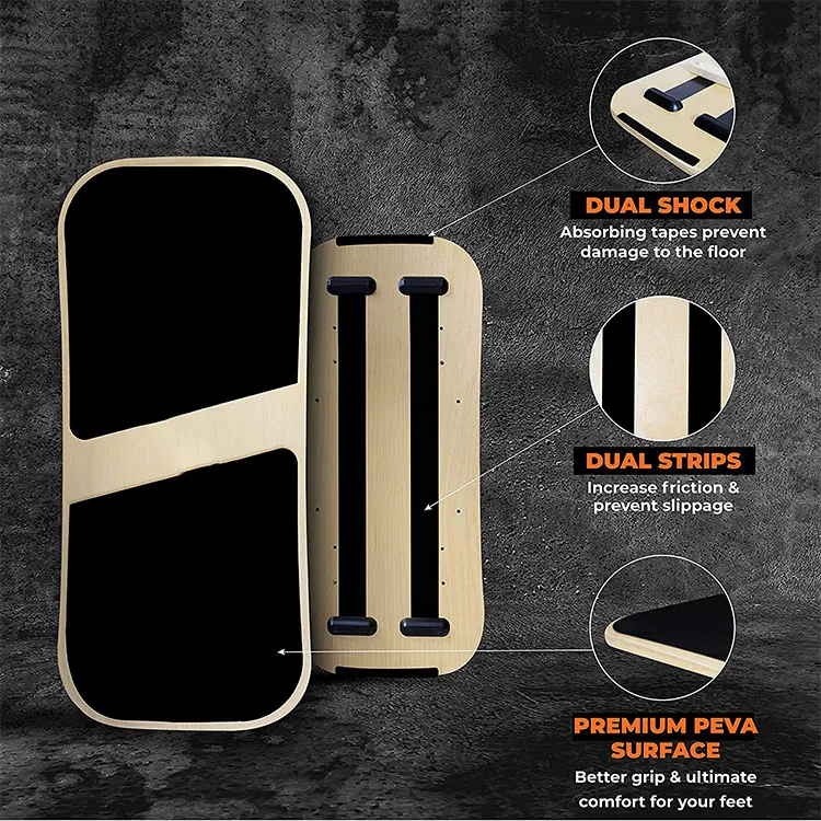 Balance Board Trainer Wooden Exercise Balancing Board  with Roller for Improving Balance