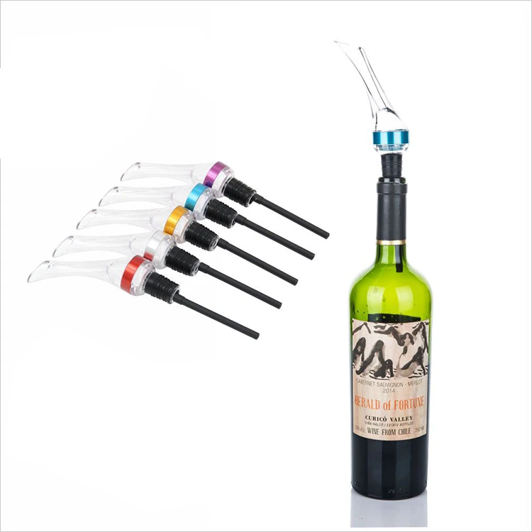 Top Seller Bar Tool AS Plastic 5 color Detachable Aerating Pourer Decanter Spout Wine Aerator Pourer