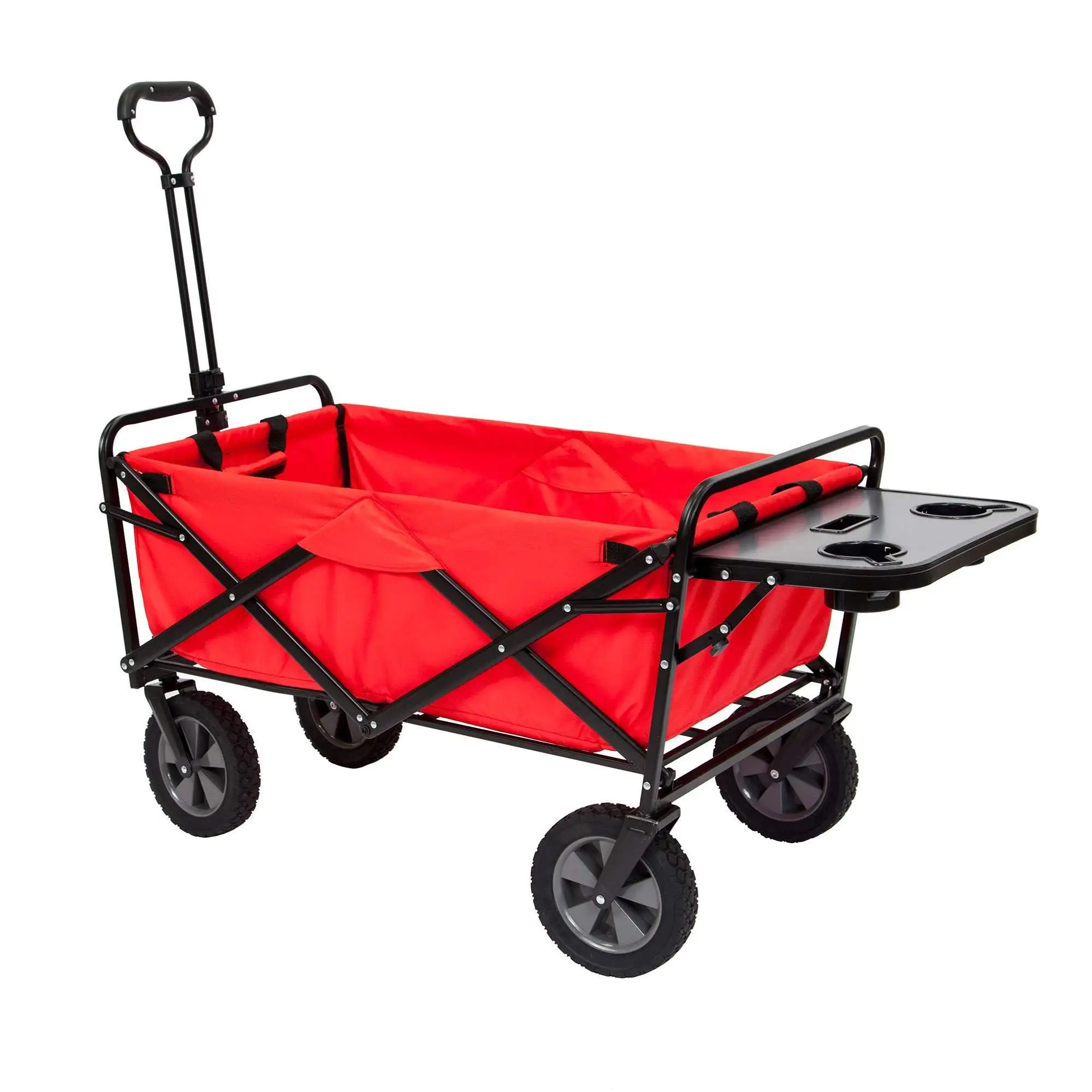 ENJOIN Sports Collapsible Outdoor Utility Wagon with Folding Table and Drink Holders
