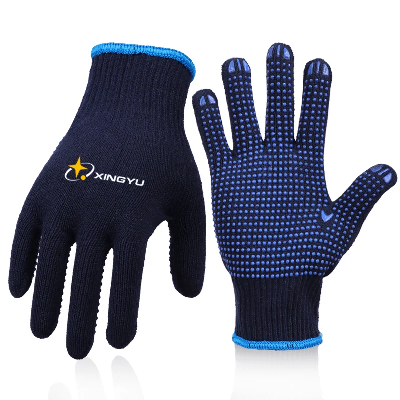 Professional  PVC Dot Resistant Gloves Riding and driving PVC Rubber bead  Knitted Safety Gloves