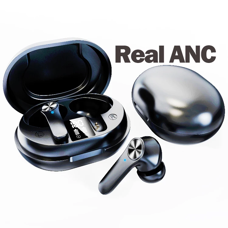 Active Noise Cancelling Headphones Wireless Over Ear BT Headphones Hi-Res Audio Deep Bass Memory Foam Ear Cups Ear Buds for Work