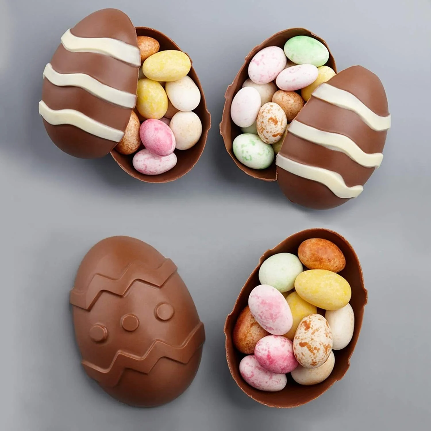 6 Cavity Small Easter Egg Shaped Silicone Mold 3D Cake Mold Muffin Chocolate Cookie Baking Mould Random Color