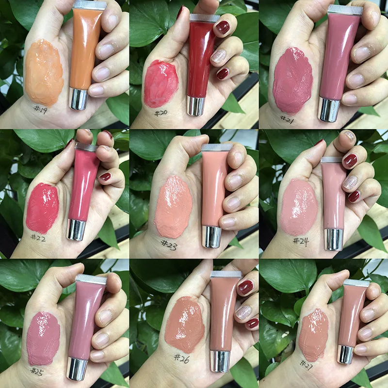 Spot 28 Color Hose Big Mouth Lip Plumping Liquid Jelly Lip Gloss Toot Lip Without Logo