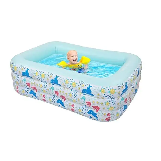 Pvc Inflatable Crystal Blue Plastic Baby Indoor Outdoor Playground Swimming Spa Pool