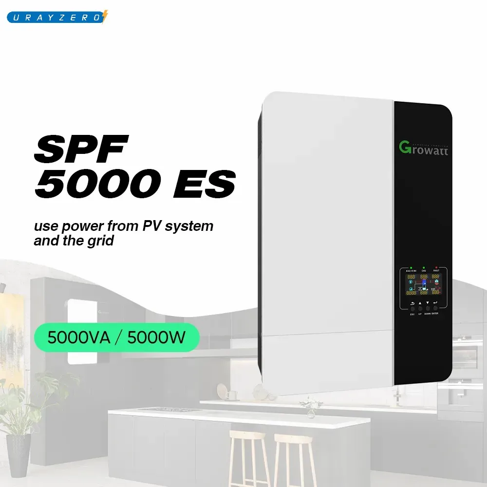 Оригинальный Гибридный инвертор Growatt 5 кВт Инвертор солнечной энергии 5000 Вт чистый синусоидальный Солнечный SPF5000ES вне сети в наличии