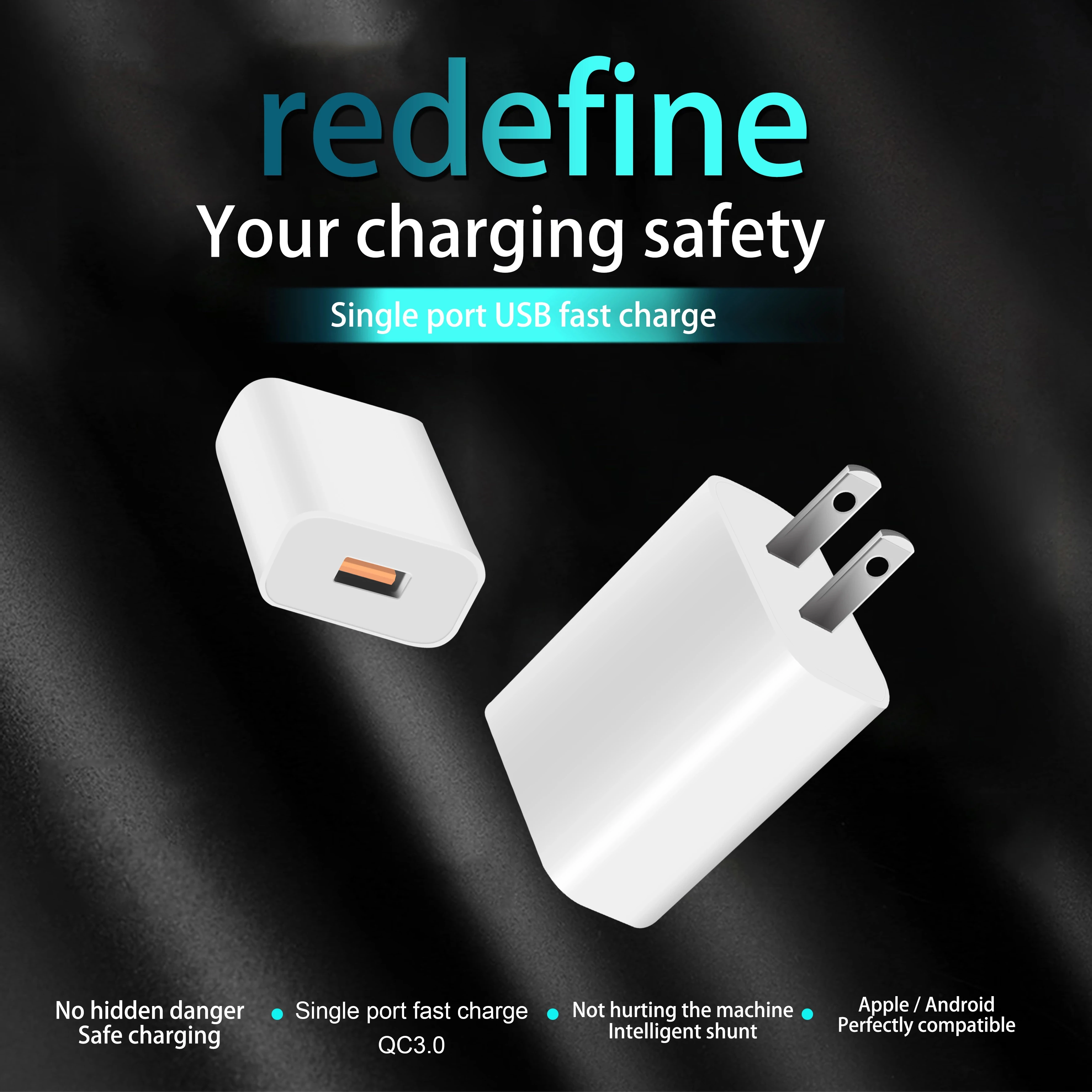 Ice-Bingo USB Charger Quick Charge 3.0 Fast Charger EU Plug Single USB Port Fast Charging for iPhone  US Plug