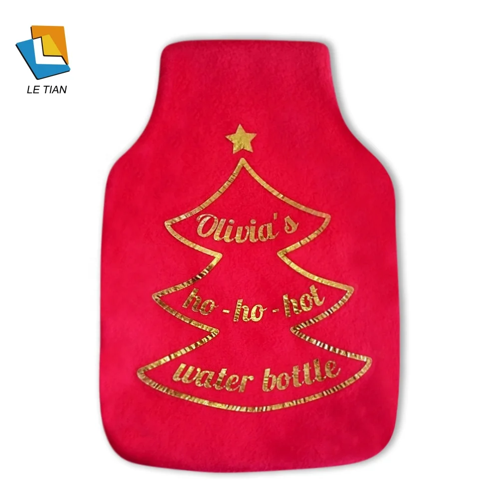 hot water bottle with plush cover eco-friendly material nature rubber